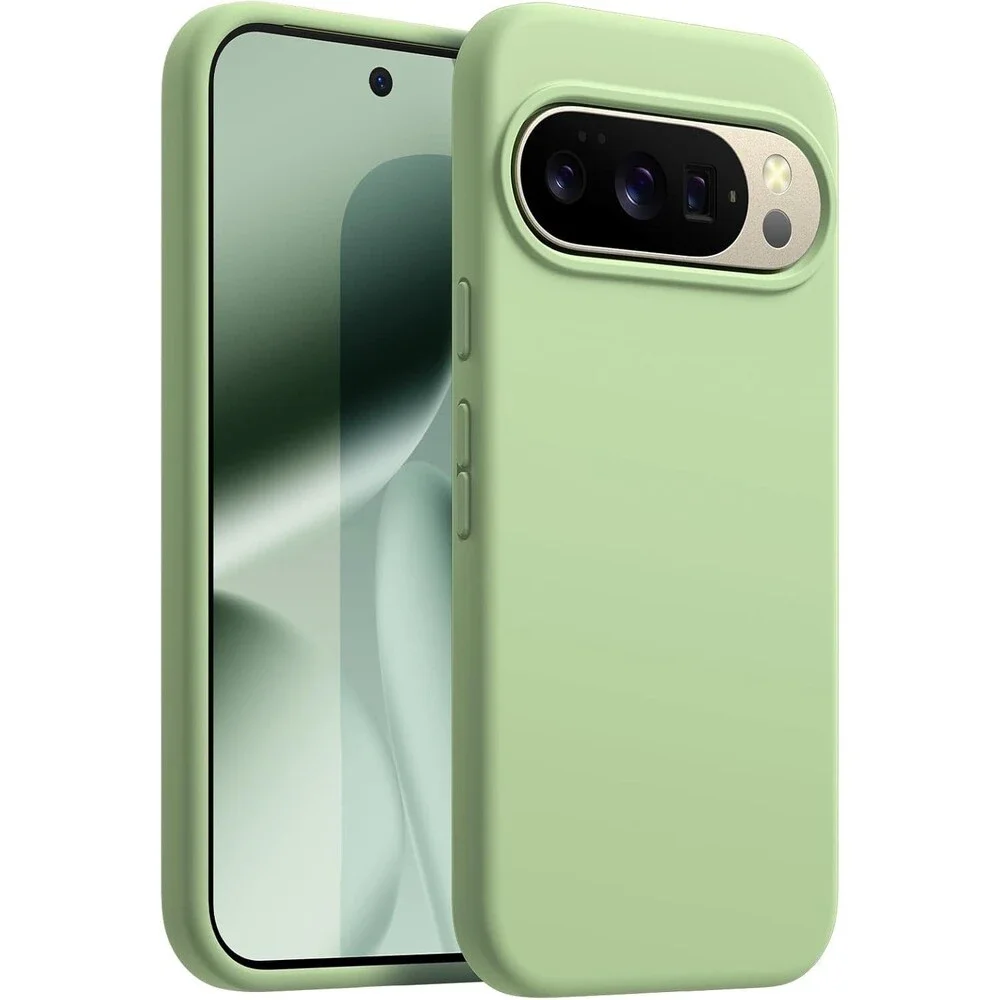 Gone Google Pixel 10 10 Pro Case 6.3 Liquid Silicone Shockproof Cover Jade